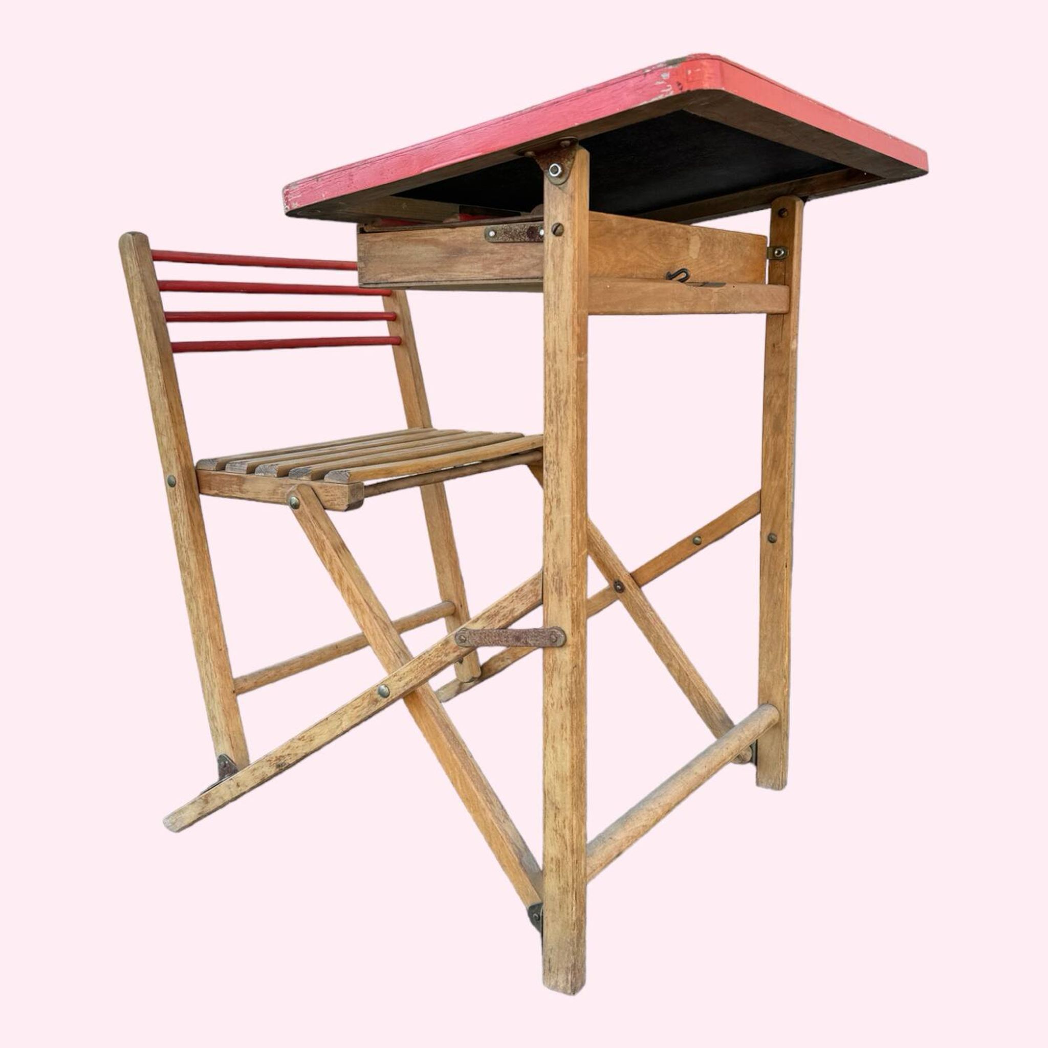 Bureau d’écolier pliable Plideal, années 1960