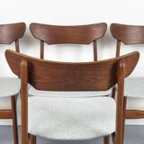 Chaises de salle à manger en teck danois par Schionning & Elgaard, années 1960, ensemble de 4