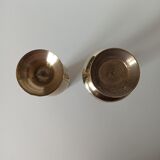 Duo of soliflores in vintage gilded brass