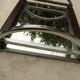 Large plateau mirror macassar chrome metal art deco modernist takes hoops