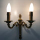 Old pair of wall sconces pot à feu, bronze with 2 candles, year 50 60