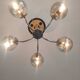 Vintage 1980 smoked glass pendant light