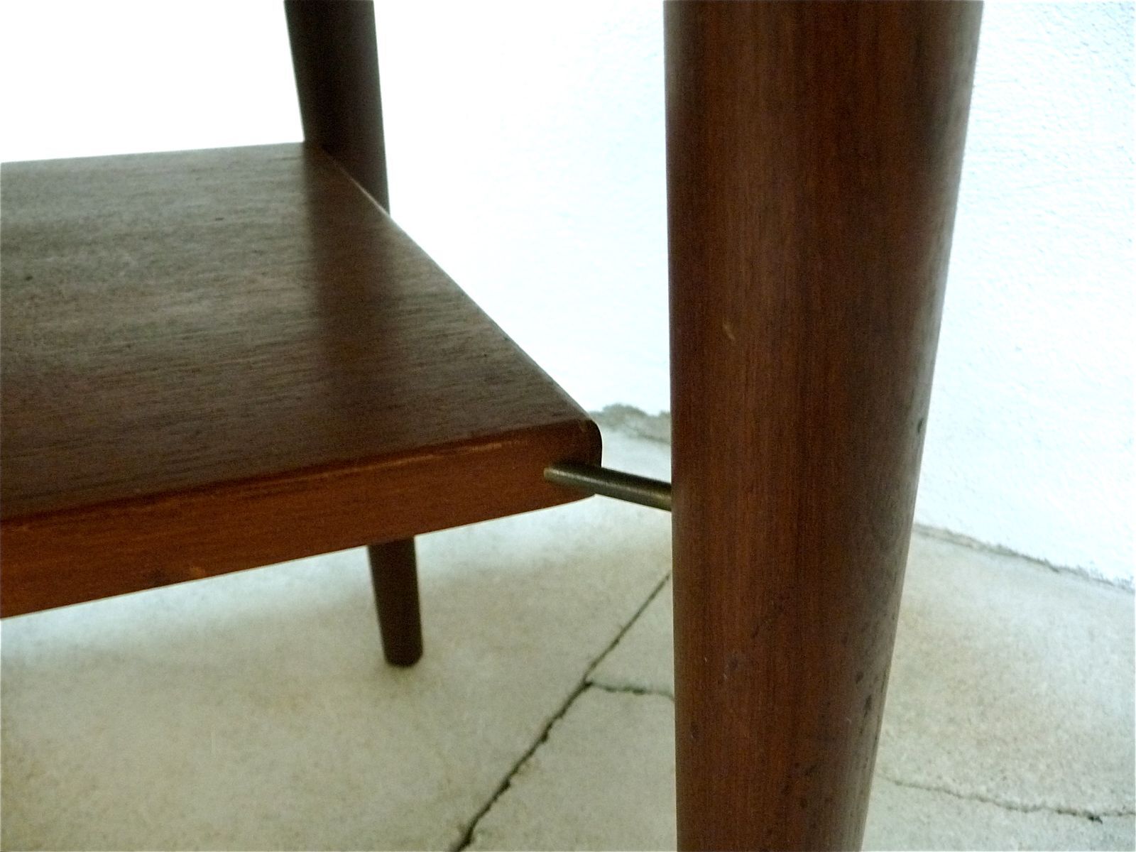 Curved Danish teak coffee table with additional shelf compartment, 1960s