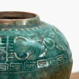 Vase chinois ancien en céramique vert émeraude (c.1820)