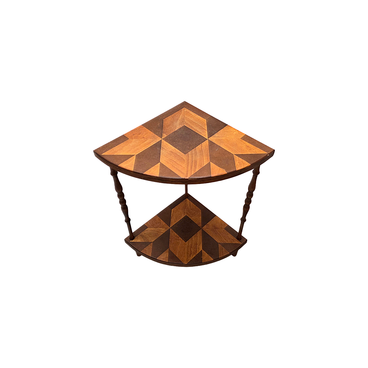 Table d'angle vintage française à étagères, années 1960