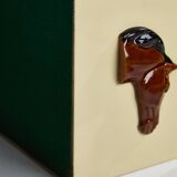 Vintage Ice Cube Holder with Ceramic Horse-Head