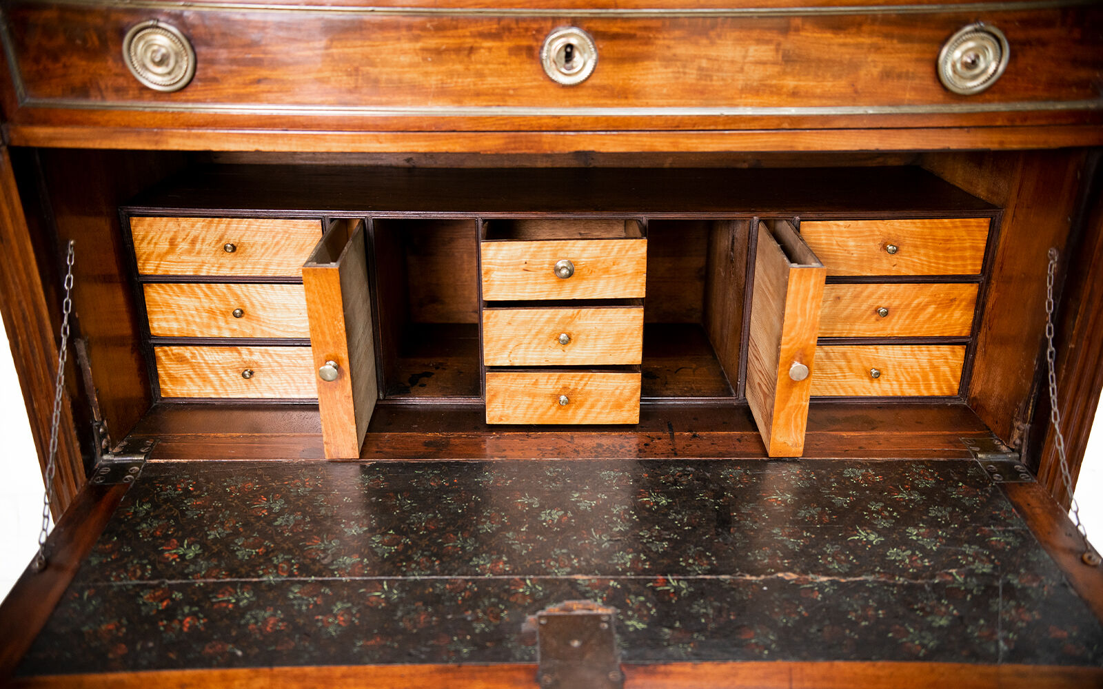 Georgian continental mahogany secretaire bureau