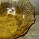 Art Deco style salad bowl in amber molded glass
