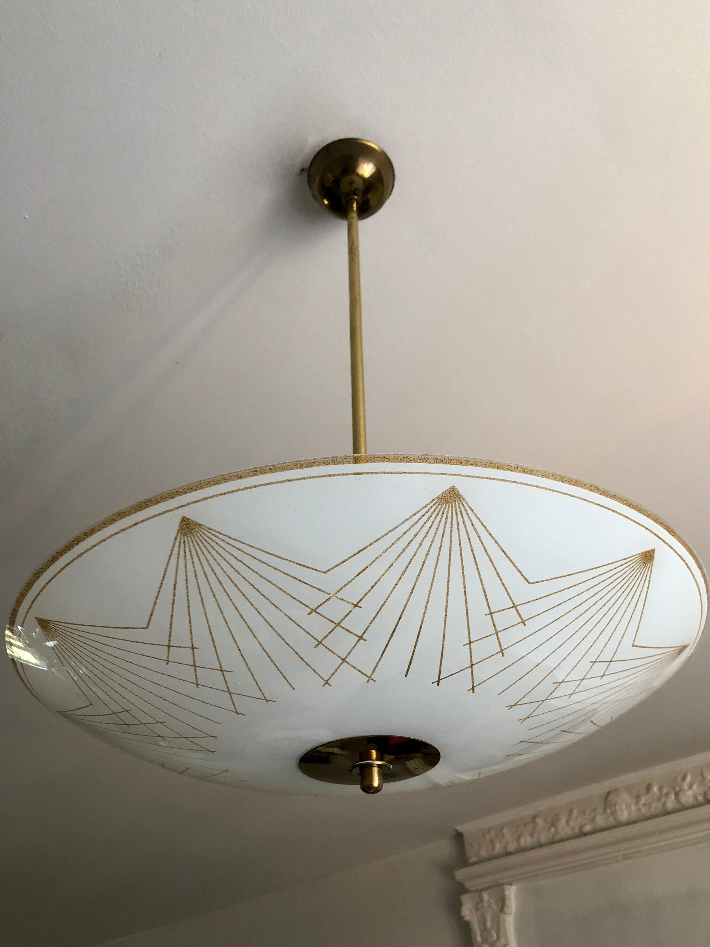 Round suspension white golden star 1950
