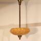 Antique chandelier in mustard yellow Clichy glass and gilded brass