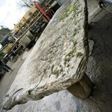 Large brutalist slate table