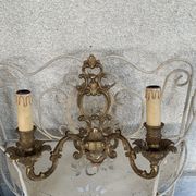 Wall lamp in gilded bronze style Louis XV baroque vintage