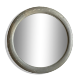 Vintage wood round mirror 1950