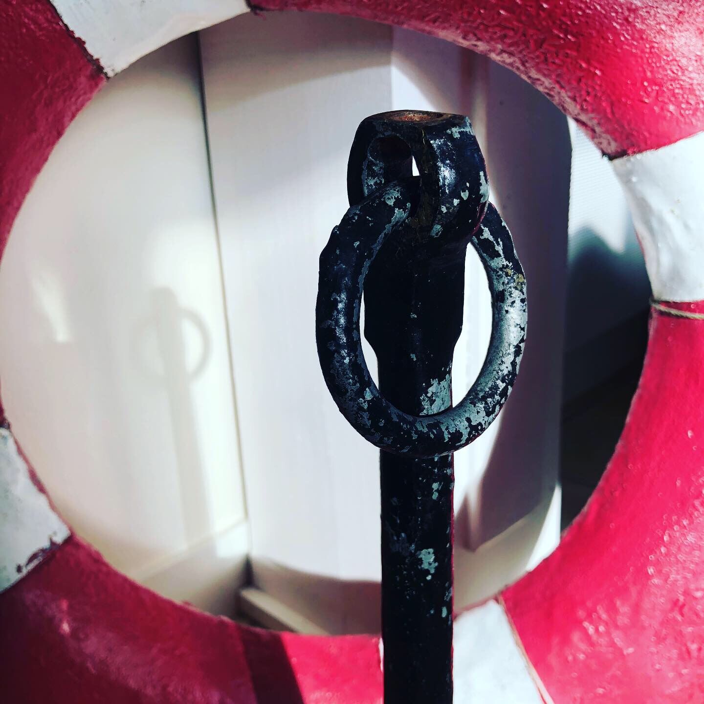 Black cast iron boat anchor