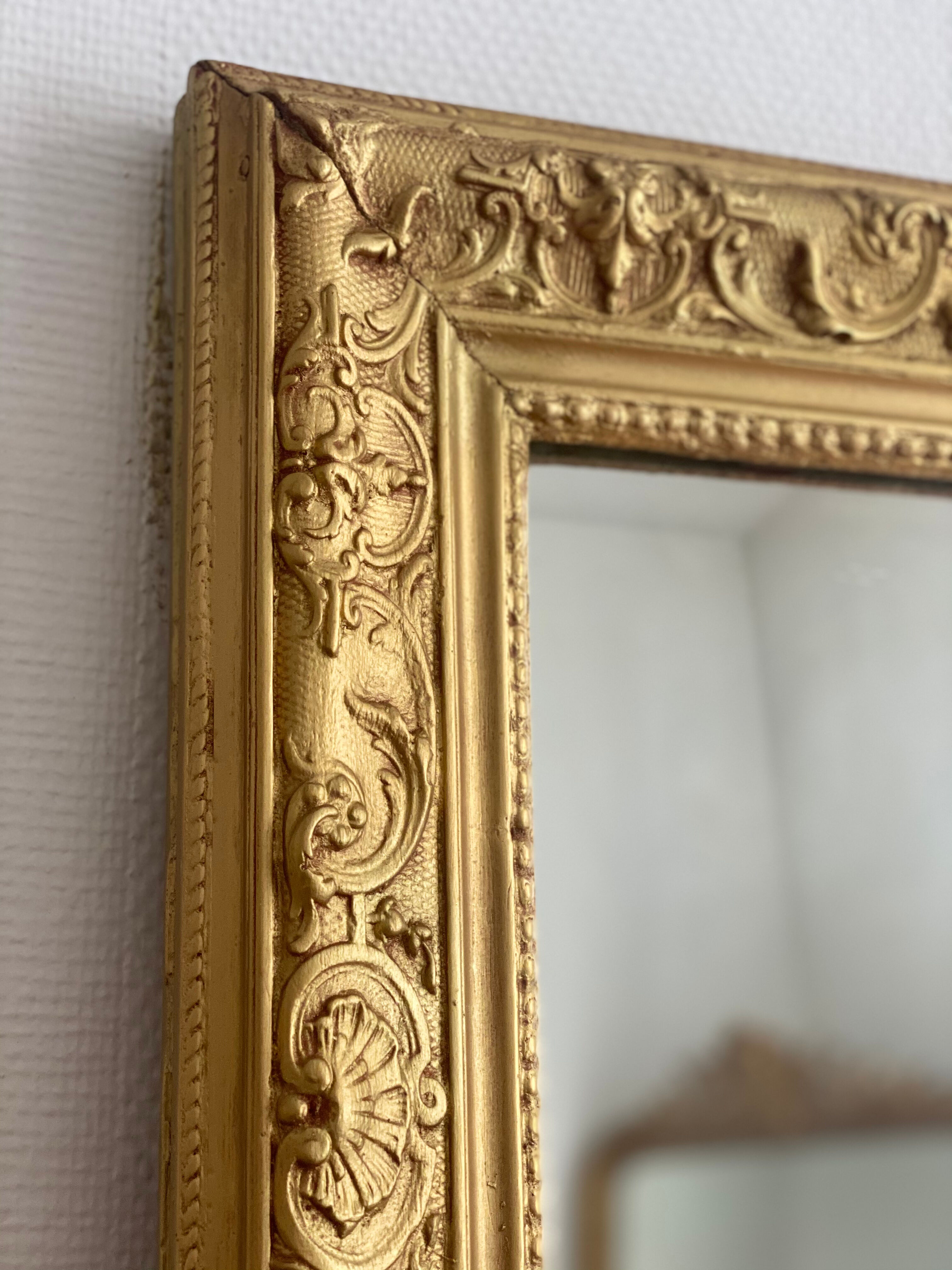 Old rectangular mirror Louise Philippe gilded fireplace 115x156cm