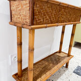 Vintage rattan planter