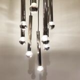 Vintage chrome cascading chandelier, 1970s