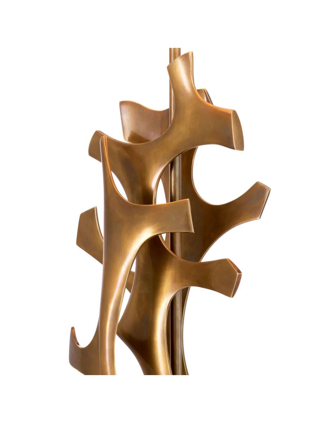 Pair of table lamps in patinated brass and black granite base.