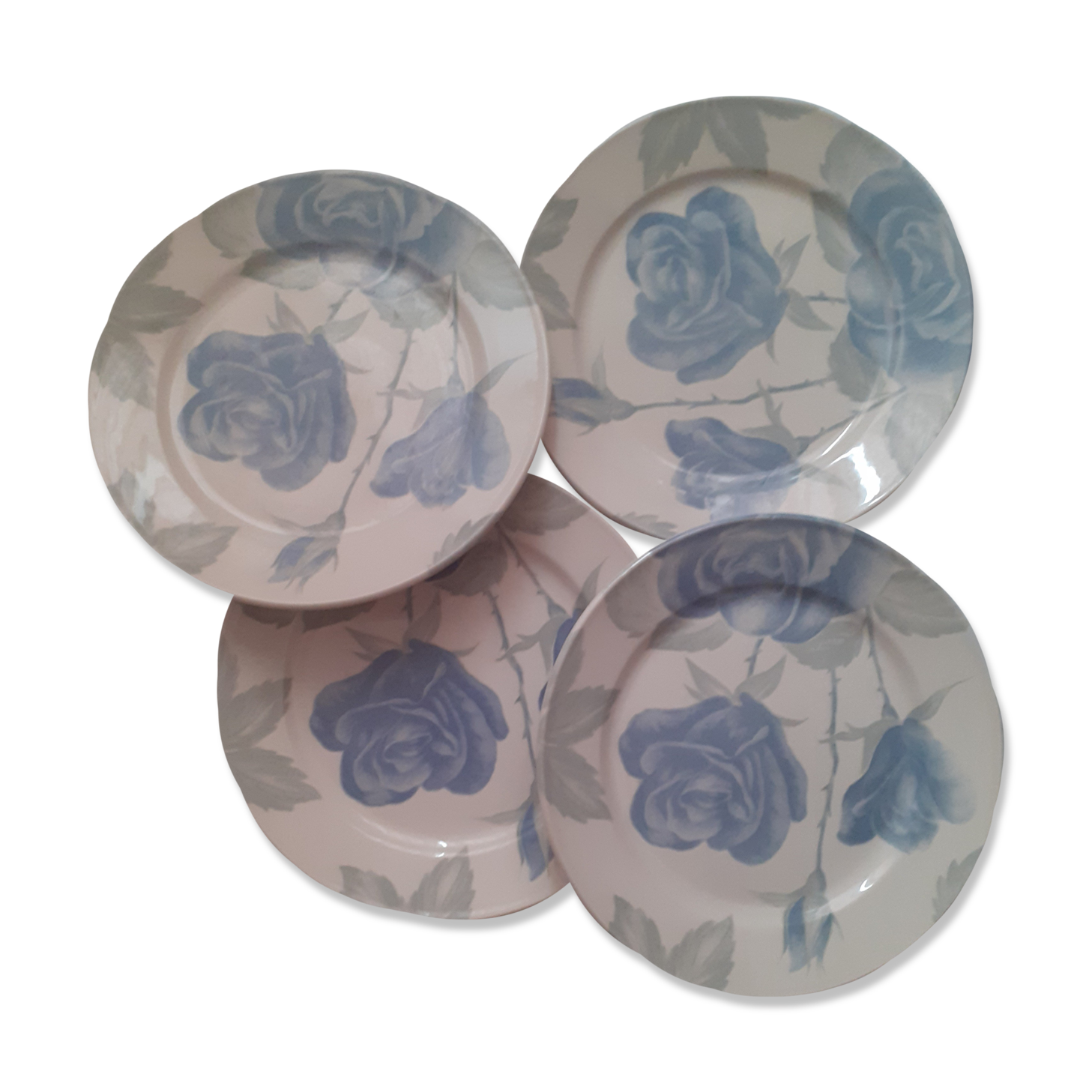 Suite of 4 vintage dessert plates