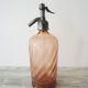 Old pink glass siphon by Georges David Vire