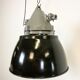 Dark grey explosion proof lamp with black enameled shade, 1970s