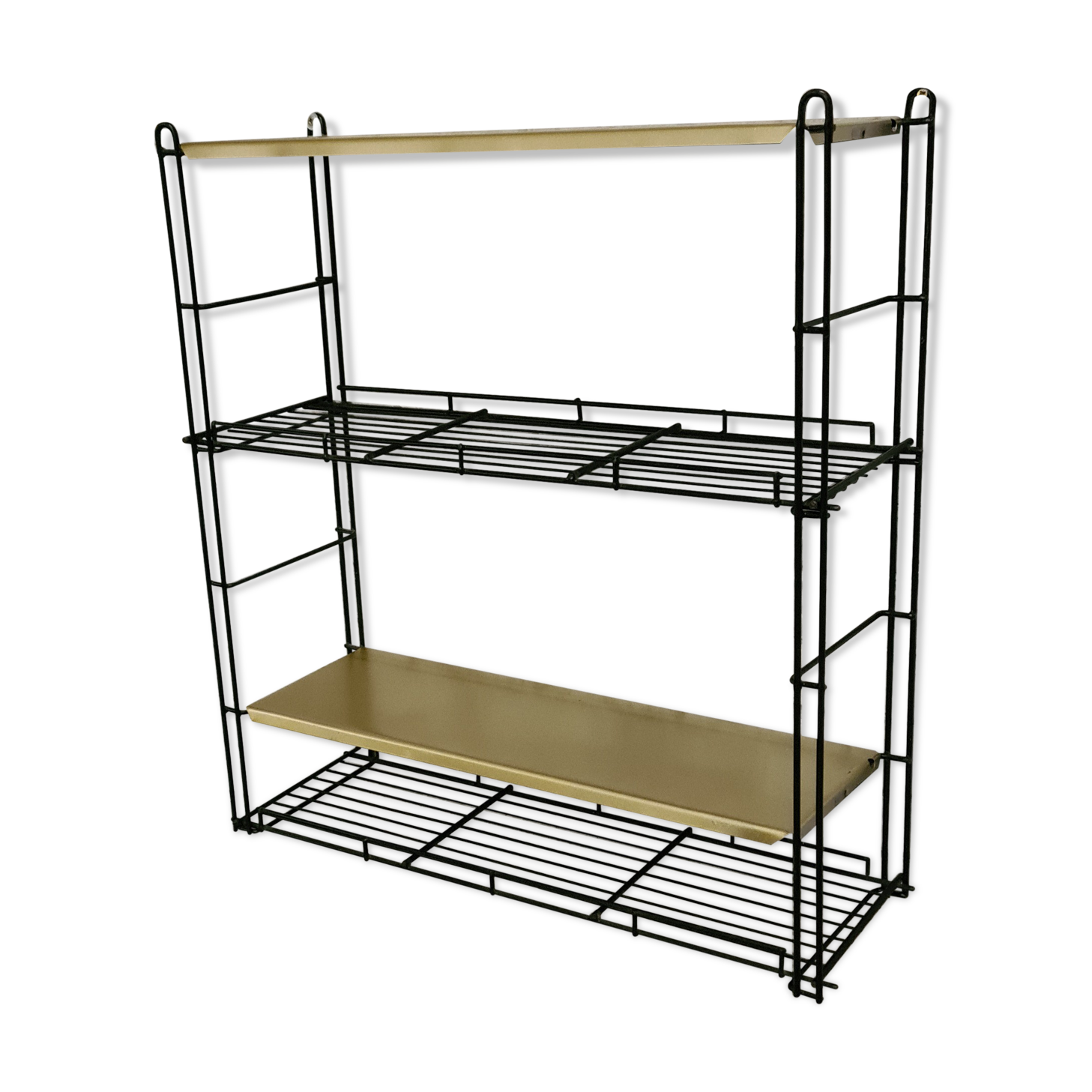 Bronze and black metal shelf 1970