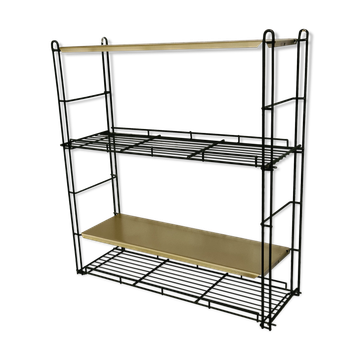Bronze and black metal shelf 1970