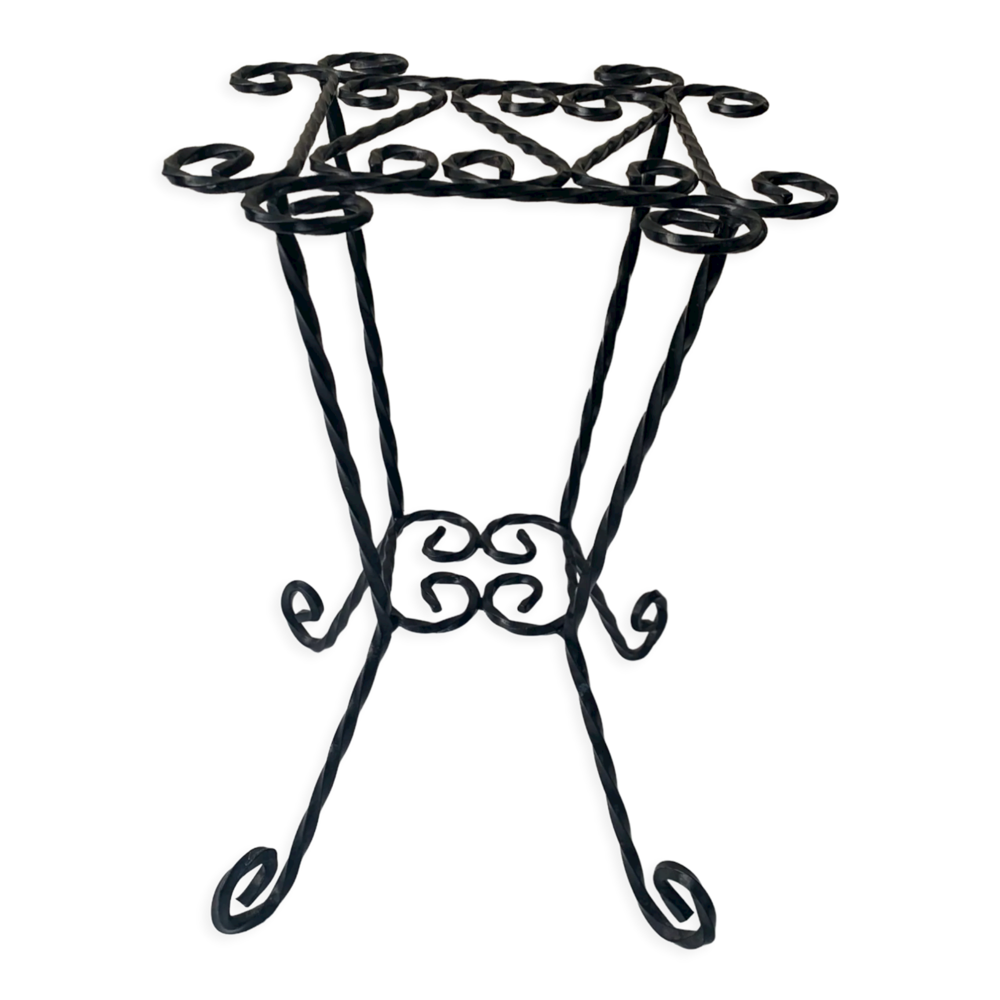 Wrought iron door twisted black vintage 1960