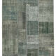 Hand-Knotted Turkish Vintage 170 cm x 245 cm Grey Patchwork Rug