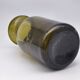 Old olive green blown glass mushroom jar, decorative object.