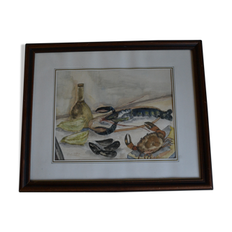 Still life with seafood