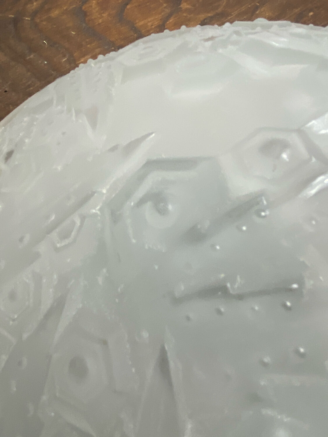 Muller Frères, moulded glass pendant, Art Deco