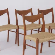 Set of 4 Arne Wahl Iversen Dining Chairs, Danish Mid Century Modern, 1960s