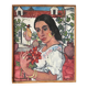 Spanish woman with a red bouquet, signed 1978.