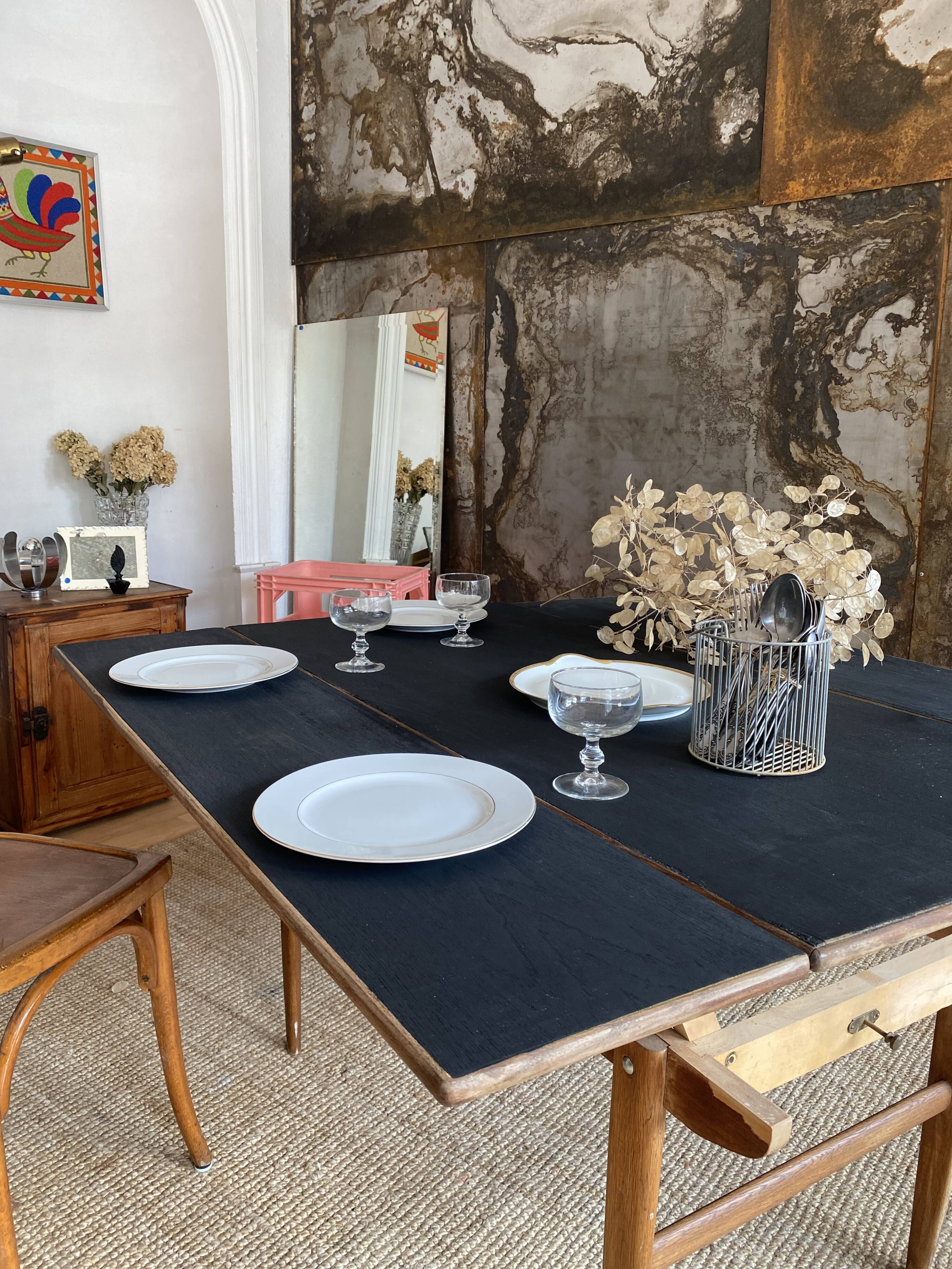 Table basse scandinave escamotable