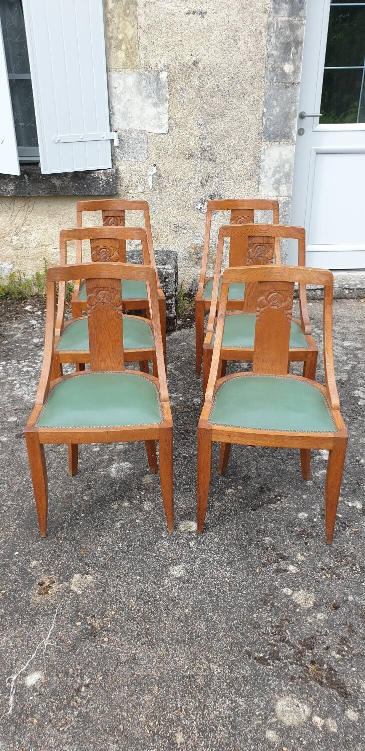 Suite de 6 chaises gondole Art Déco 1930