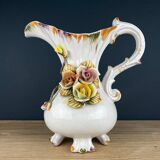 Vintage Italian ceramic pitcher from the mid-20th century by Bassano, 1970s.