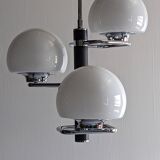 Italian Space Age chandelier with 3 opaline lights from the 60s and 70s