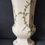 Octagonal vase signed Lallier in Moustier