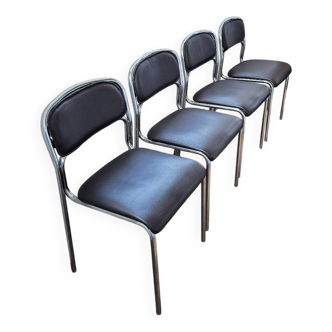 4 tubular chrome chairs 70'