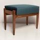 Vintage mid-century petrol blue velvet stool, Edmund Homa, Europe, 1960s.