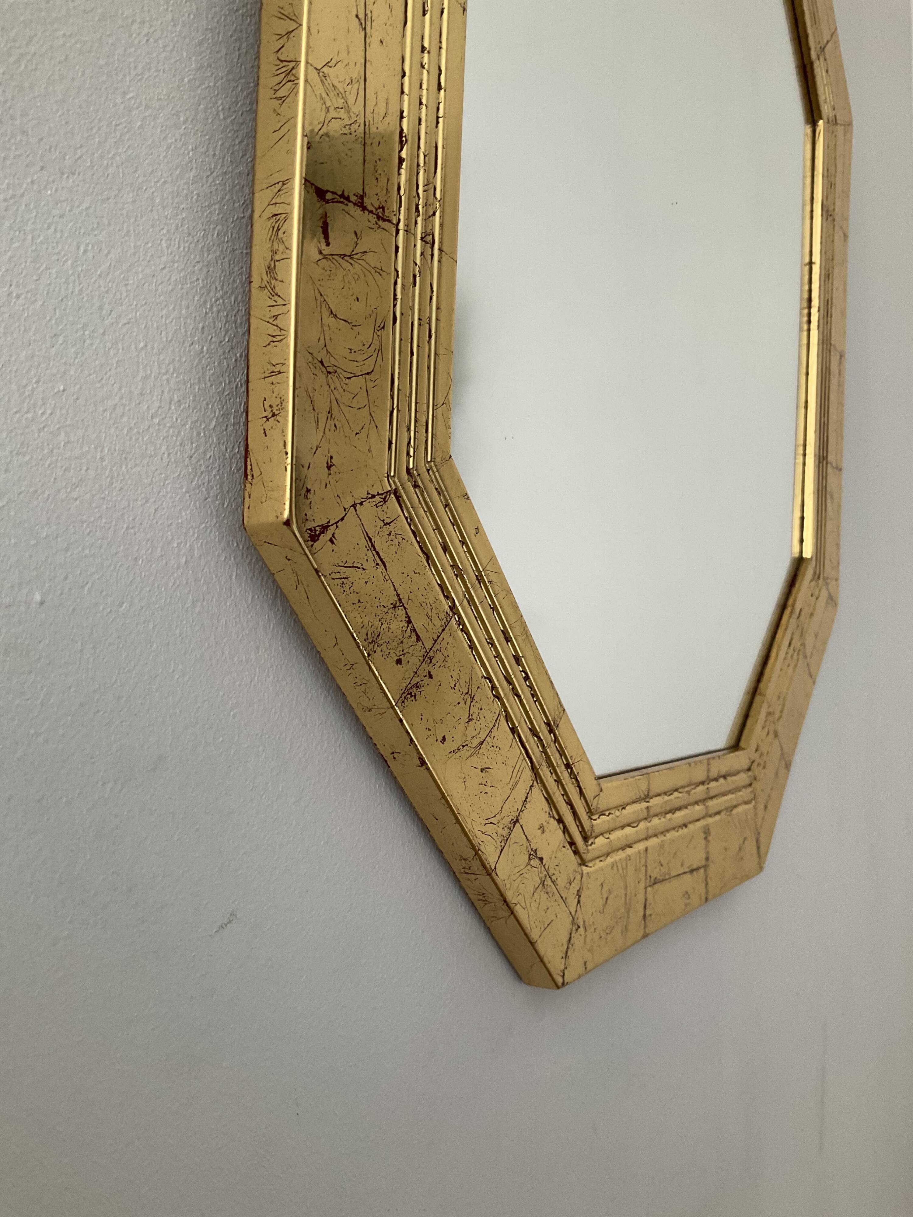 Vintage Deknudt mirror in gilded wood from the 70s