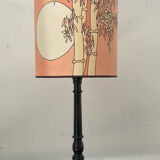 Vintage lamp in wood and silk