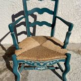 Provencal style straw armchair