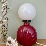 Vintage ceramic and opaline lamp