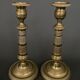 Pair of candlesticks gilded bronze chiseled guilloché first part of the nineteenth