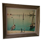 Painting reproduction of the port landscape of Sete Marquet