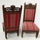 Pair of Gothic-style walnut lounge chairs, 19th century