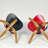 Paire de chaises bow wood n°3 edition Steiner 1950