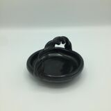 Pretty black ceramic basket braided hanse accost